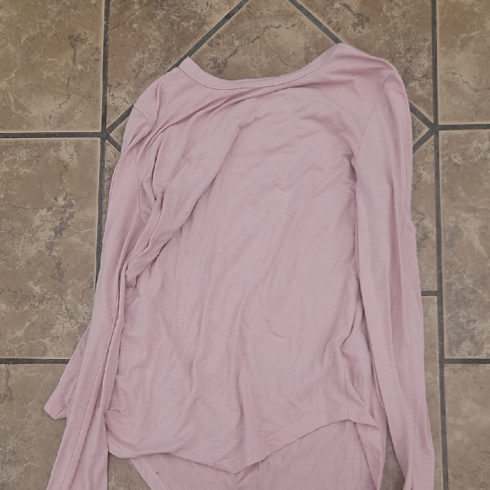 Mudd Pink Asymmetrical Long Sleeve Bodysuit Blouse